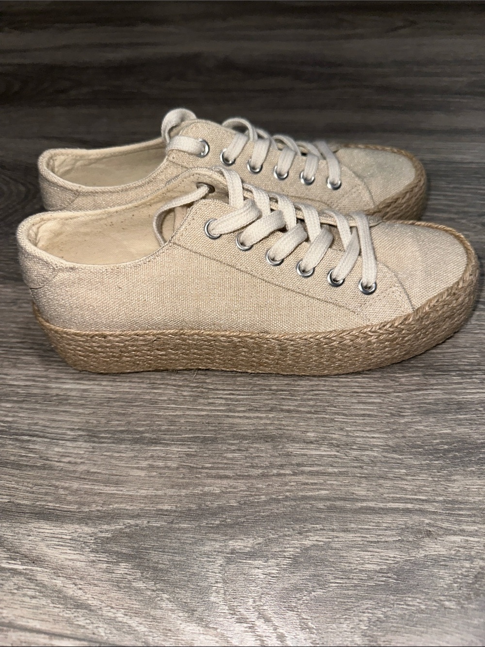 Steve Madden Natural Canvas Espadrille Sneakers